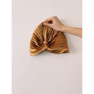 Vintage inspired yellow velvet hat